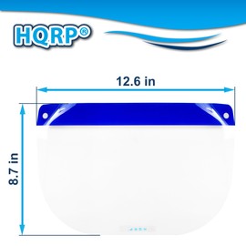 HQRP 10 pack Safety Full Face Shield with Protective Clear Anti-Fog Film Clear Plastic to Protect Face and Eyes with Elastic Band and Comfort Sponge