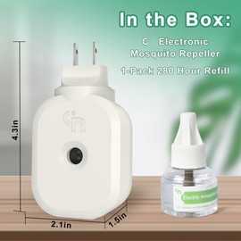 Ddrihlees Mosquito Repeller Indoor Use, Electronic Mosquito Repellent Plug in Wall Outlet, Include 1 Pack 280 Hr Refills for Home, Bedroom, Office