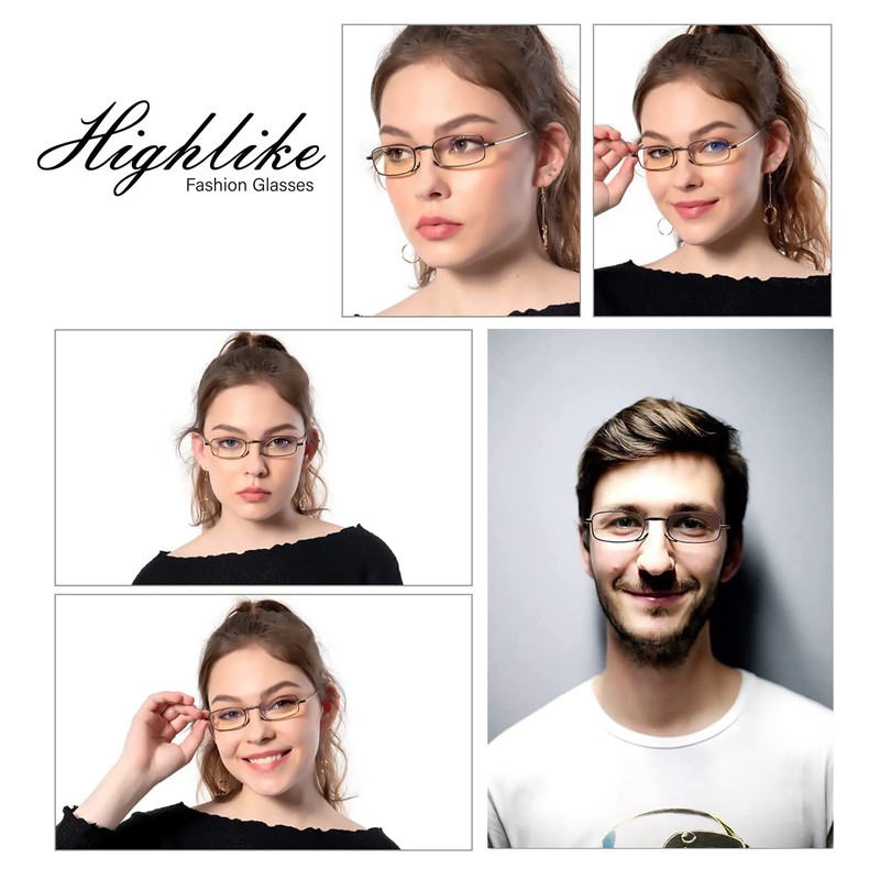 HIGHLIKE 2-Pack Hard Cases Folding Reading Glasses, Pocket Wallet Purse