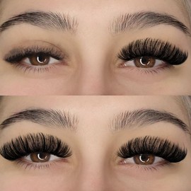 APCYUST Lashes False Wispy Eyelashes Volume Cat Eye 11-18 mm Long Lash Strips Fake Mink Eyelash Pack Natural Look Fluffy Full Strip Lashes Clear Band Easy Eyelashes for Beginners with Cluster Looking