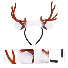 Healvian 1pc Christmas Headband Christmas Photo Props Christmas Reindeer Headband Headband Xmas Hairband Christmas Headwear Xmas Headband Headbands for Xmas Headdress Coffee Cloth