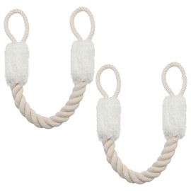 HENGBIRD Door Stopper Latch, Pack of 2 Cotton Door Stopper Latch, Door Cord, Door Cord Clamp Protection, Door Cords Door Stopper for Doors Pet & Children Finger Protection (White)