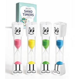 Jolly Otter Toothbrush Timer for Kids - 2 Minute Sand Timer for Brushing Teeth - Tooth Brush Time Sand Clock - Two Minute Hour Glass - Enjoy Easy Nighttime Routines - Multi-Color Smily Face for Kids