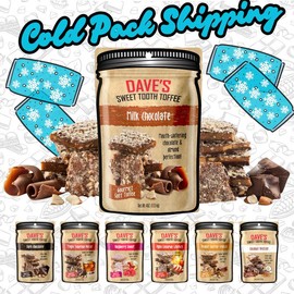 Small Batch Toffee, 1/4lb Pouch - Dave's Sweet Tooth - Award Winning Chocolate Almond Toffee Snack Candy & Sweets Recipe:_Peanut Butter Crunch