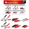 Nilight - 50052R 60Pcs Metal Alligator Clip Clamp Assortment Test