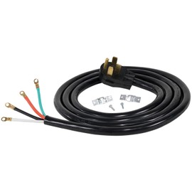 Certified Appliance Accessories 50-Amp Appliance Power Cord, 4 Prong Range Cord, 4 Wires with Eyelet Connectors, 10 Feet, Copper Wire