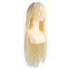Women Long Blonde Wig with Bangs Synthetic Secure Fit Heat