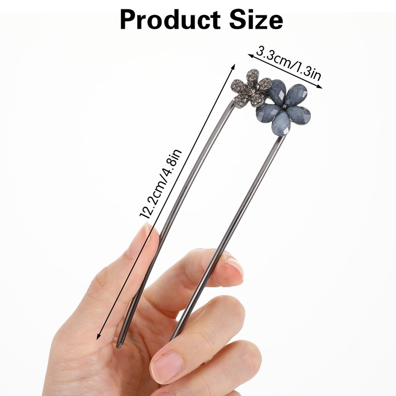 RAHHLIZS 2pcs French Hair Pins for Women Metal U-Shaped Hair