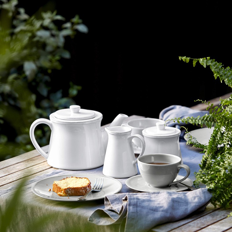 COSTA NOVA Friso Collection Stoneware Ceramic Mug 14 oz, White