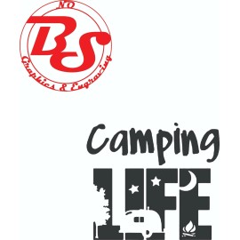 noBS Graphics 6"  Camping Life Vinyl Decal Camping Camp RV Outdoors Starts Tent Camper noBS