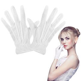 Boyiee Carnival Gloves Clown Gloves Pantomime Butler Gloves Stretchy Costume Gloves with Three Stripes for Men and Women, White