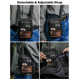 VIPERADE CHS3 Men's Small Shoulder Bag with Adjustable Strap, Tactical EDC Pockets Organiser, Molle Belt Bag, EDC Waist Bag, EDC Sling Bag, Bum Bag for Men, black