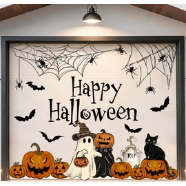 JarThenaAMCS 25Pcs Halloween Garage Door Magnets Ghost Pumpkin Black Cat Magnetic Refrigerator Stickers for Summerween Home Party Car Decoration