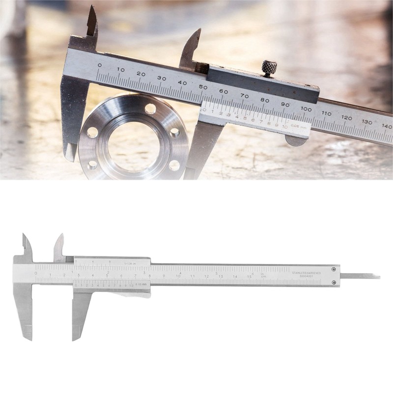 Vernier Caliper 0‑150mm 0‑6in Range 0.05mm 1/128in Resolution Stainless Steel