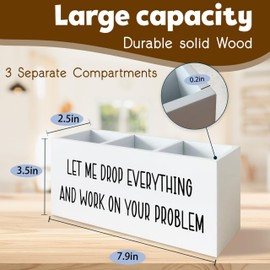 UNCDLV Funny Pen Holder for Desk, Office Humor Gifts for Women Men Coworkers Boss, Work Humor Gifts, Let Me Drop Everything Funny Wooden Pen Pencil Holder Organizer for Office Desk Accessories