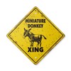 Miniature Donkey Vintage Crossing Sign Zone Xing | Indoor/Outdoor Plastic