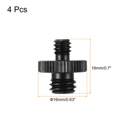 QUARKZMAN Microphone Stand Adapter 3/8-16 Male to 1/4-20 Male Camera Thread Adapter for Microphone Tripod Stand Black Pack of 4