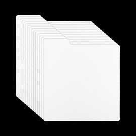 Mayrecords 15 pcs Vinyl Record Dividers, 12.9 * 12.5 Inch White Organizer, Plastic Double-Side Index Card Dividers, Reusable Vinyl Separators for Album LP Storage