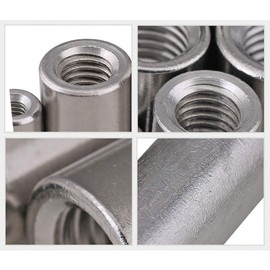 Dreneco Round Connector Nuts, Stainless Steel Coupling Nut (M4×8×10mm,5 pcs)