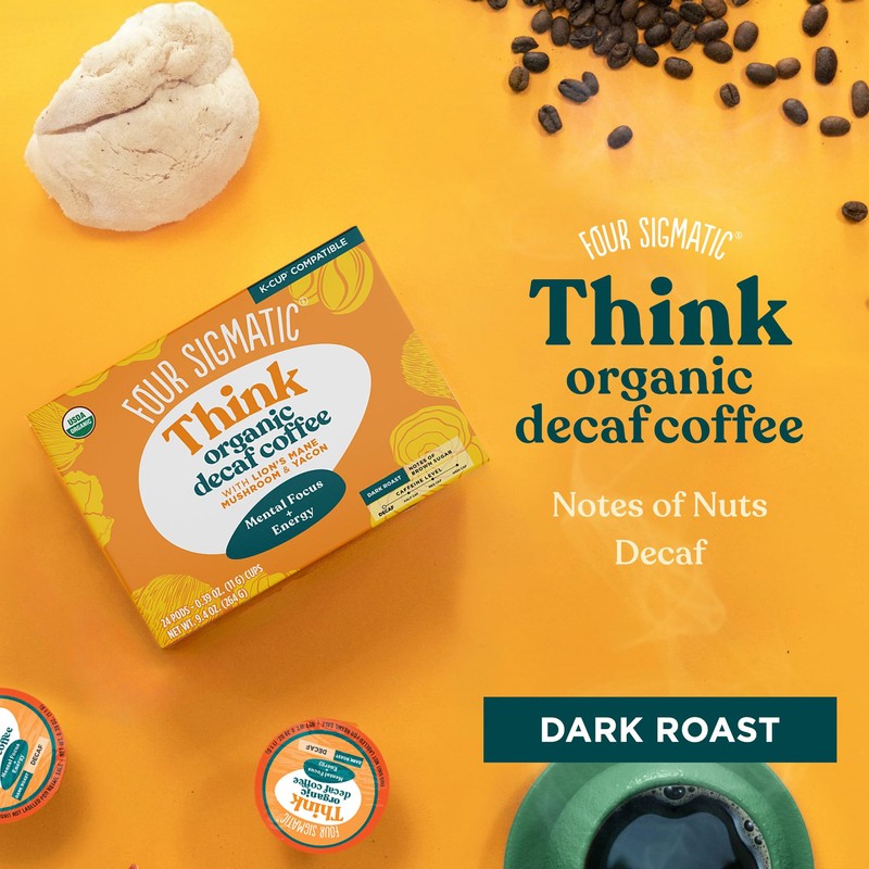 Four Sigmatic Decaf Mushroom Coffee K-Cups | Organic Dark Roast