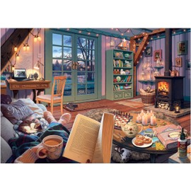 Ravensburger - Cozy Retreat - 500 Piece Large Format Jigsaw Puzzle - Enjoy The Serenity of a Simple Scene, Complete with Tea and a Good Book - Premium Quality - Puzzles for Adults