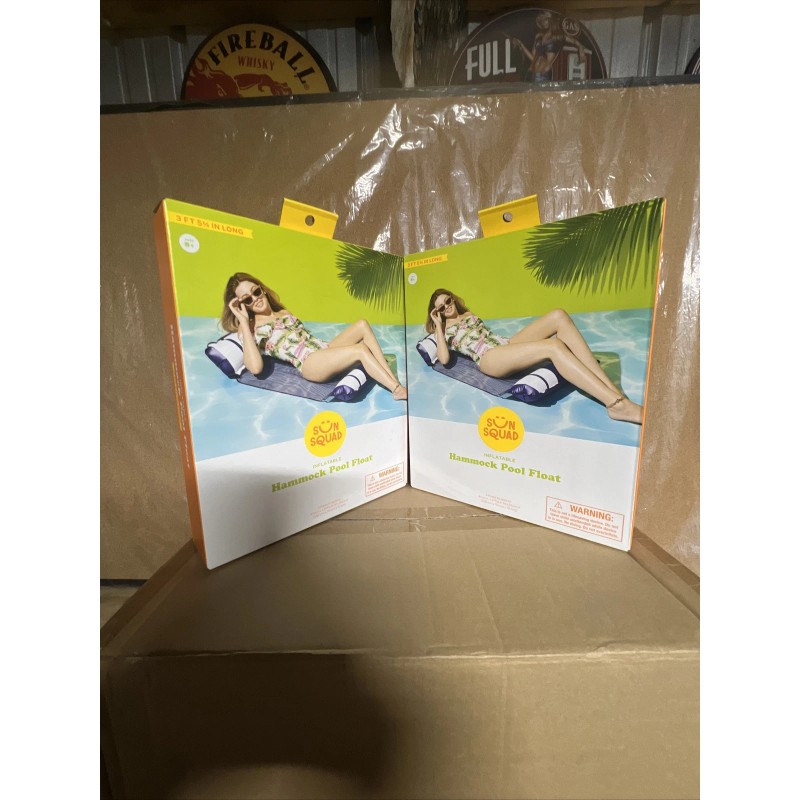 Sun Squad Inflatable Hammock Sun Squad Pool Float Navy &