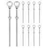 QWORK Threaded Eyebolts, 10 Pack 1/4" x 6" Long Stainless