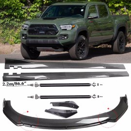 Unbranded Carbon Fiber Front Bumper Lip Spoiler & Side Skirt For Toyota Corolla Hatchback