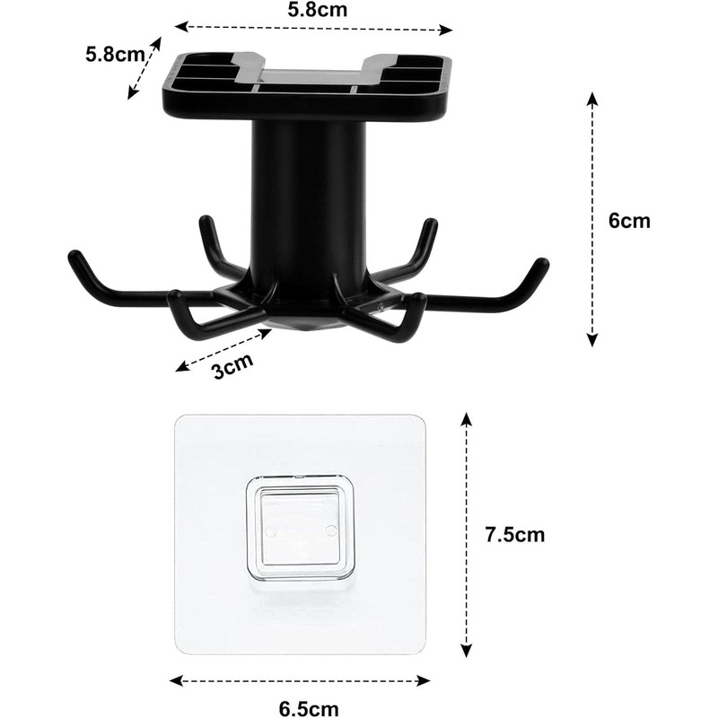 Under Cabinet 360° Rotatable Kitchen Hooks with 6-Claws, 2Pcs 360°