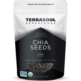Terrasoul Superfoods Organic Black Chia Seeds, 2.5 Pounds, Nutrient-Packed Superfood for Energy, Puddings, Smoothies, and Baking