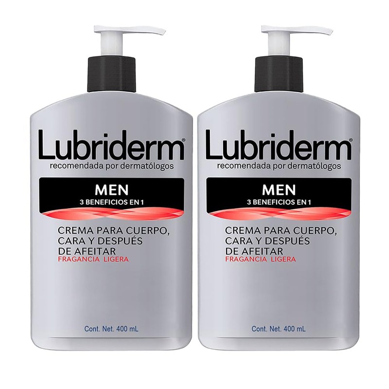 Lubriderm Men 3 en 1 Crema corporal 400ml 2 PACK