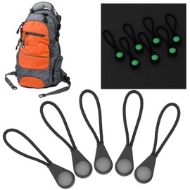 Luminous Zipper Pull, Zipper Tag Heads Bag Clip Buckle Cord Extension Fixer Glow in The Dark Night Replacement Repair Kit for Outdoor Backpacks Jackets Luggage Purses Handbags Traveling Cases 20 PCS