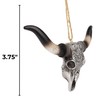 Needzo Longhorn Skull Ornament, Hanging Western Steer Decoration, 3.75x6 Inches