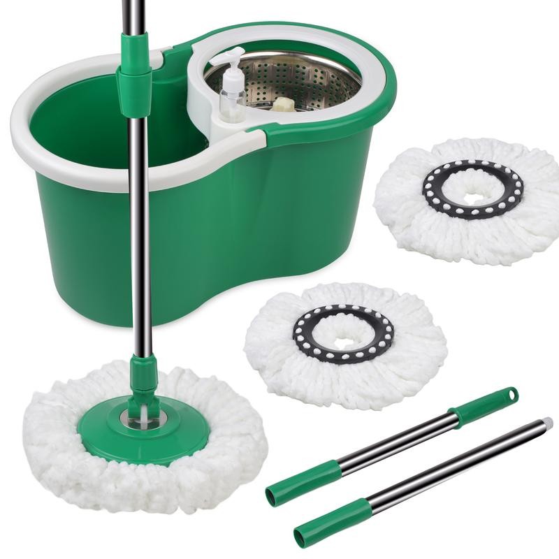 Colorful 360° Spin Mop and Bucket Set with 3 Microfiber