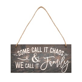Some Call It Chaos We Call It Family Sign Wall Décor Wood 4x8 Inch Funny New Home Decorations for Living Room Welcome Home Door Signs Hanging Farmhouse Christmas Ornaments Blessed Signs for Home Décor