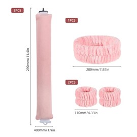 3 Stück Lockenwickler-Set über Nacht Heatless Curls Band für Lange Haare & Vorhangs-Curtain Bangs, Weichenwickler + Samthaarband & Scrunchies, Locken ohne Hitze mit Extrabreiten Stangen