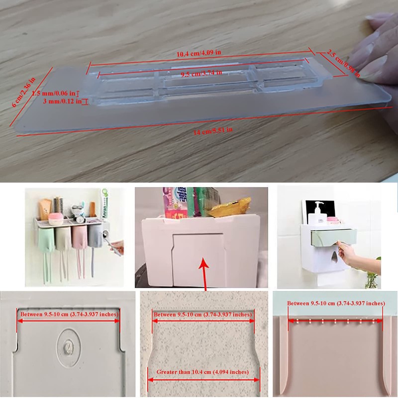 CARURLIFF 6 PCS Wall Mounted Replacement Sticky Pads for Kitchen