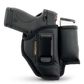 IWB Pistol Holster with Mag Pouch. Eco Leather Holsters for Glock 26/27/33, Shield, XDS, Taurus 709, Taurus Pro C, Walther P22, Beretta Nano, SCCY Sky (Right). Universal Pistol Holster by Houston