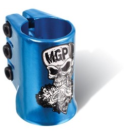 Madd Gear Skull Oversize Triple Clamp with Water Decal (Blue)