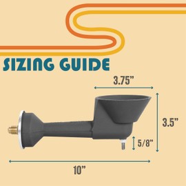 Concord Cast Iron High Pressure Retro Burner Head with Brass Orifice and Bottom Mounting Screw (Burner Head with Regulator Hose)