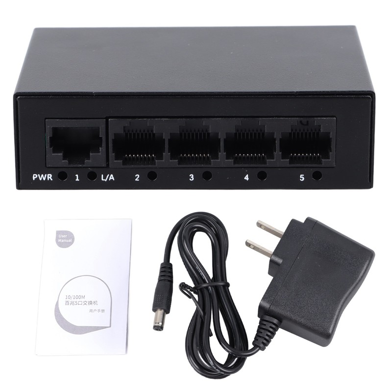 5 Port Ethernet Switch Professional High Speed 10 100Mbps Iron