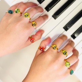Finger Number Ring, Set of 10 Both Hands, Piano Finger Number Learning Materials