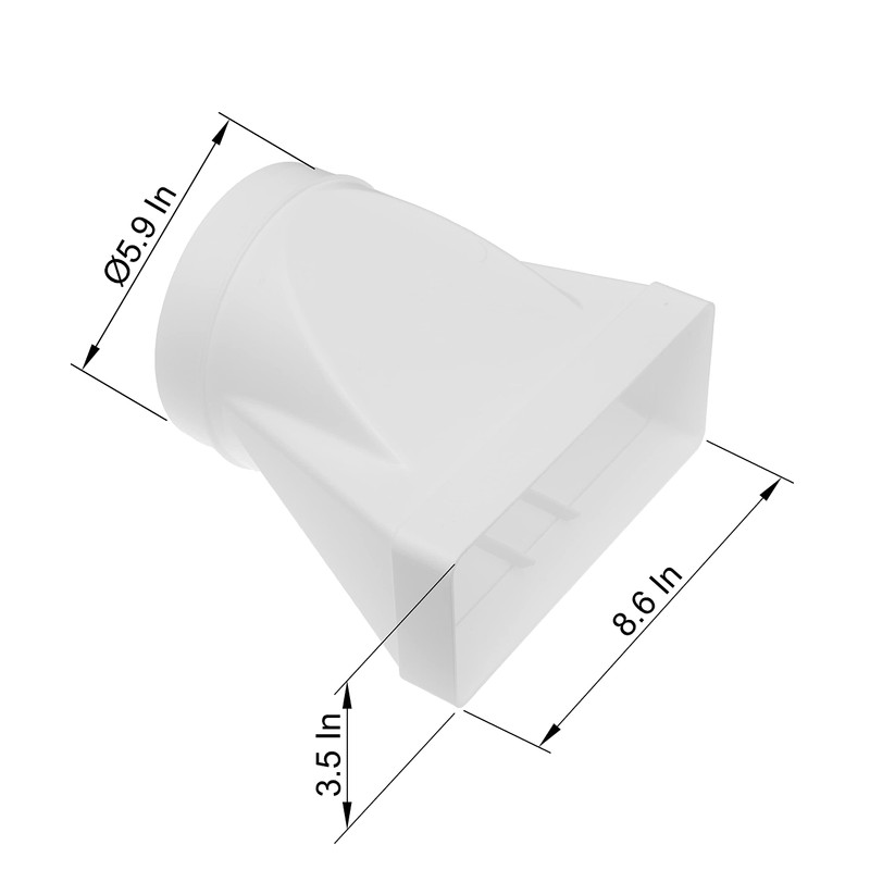 Vent Systems Rectangular Pipe Connector for Round Pipe Connection 220