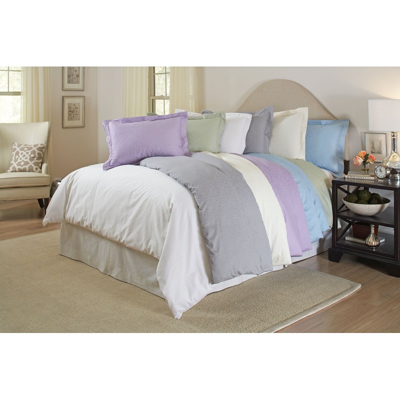 Pointehaven 300 Thread Count Printed Duvet Set, Full/Queen, Bone