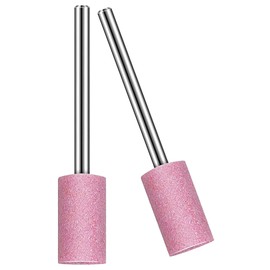 NACX 8mm Cylinder Shape Abrasive Mounted Stone Grinding Wheel Head, Rotary Grinding Stone Bits, 1/8" Shank, 30Pcs(Pink)
