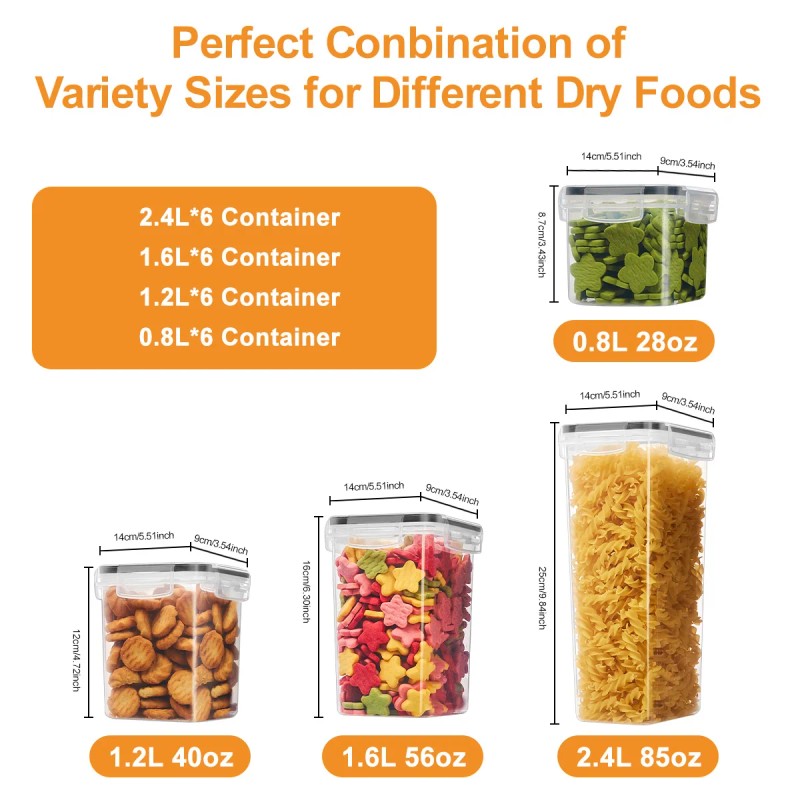 24pcs Sealed plastic food storage container set is suitable for