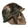 OOTB 78/5759 Polyresin Savings Bank with Lock, Skull with Army