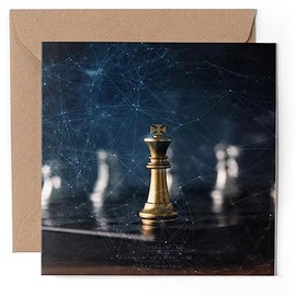1 x Greeting Card - Chess Moves Board Game Skill Strategy - Blank Birthday Celebration Anniversary #52706