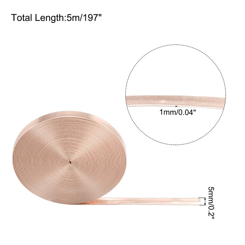 sourcing map Faux Leather Strips 0.2" Wide 197" Long Rose