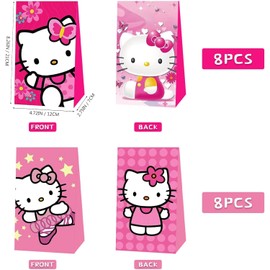 16 Pack Cartoon Kitty ​Party Favors Gift Bags Cute Kitty Birthday Party Decorations